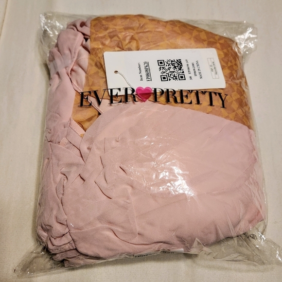 Ever Pretty Chiffon Beaded Belt V Neck Maxi Dress Pink Size 20 - Picture 9 of 13